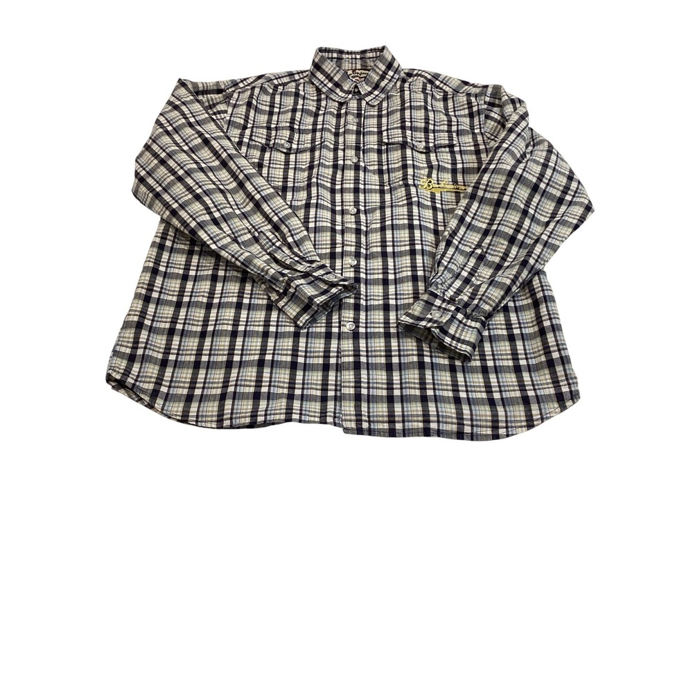 Vintage Bum Equipment‎ Classics Plaid Button Up Shirt Mens Large Blue Yellow